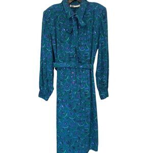 Don Elliot VTG Women's Paisley Belted Shirt Dress NO SIZE TAG